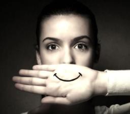 "DEPRESSION WEARS A SMILE" 