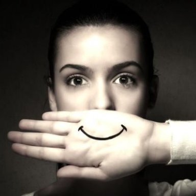 "DEPRESSION WEARS A SMILE" 