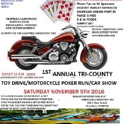 TRI- COUNTY TOY DRIVE/POKER RUN/CAR SHOW